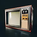 Vintage Television with Wooden Frame Knobs Control Panel and Retro Classic Design 3d model