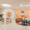 Elegant Hair and Beauty Salon Interior With Luxury Chandelier Seating And Decorative Screens