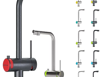 Modern Water Faucet Collection Featuring Various Designs And Color Options For Stylish Use 3d model