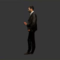 Man In Formal Suit Standing Against Gray Background With Confident Posture
