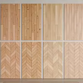 Various Wooden Flooring Types With Herringbone Pattern And Natural Grain Design 3d model