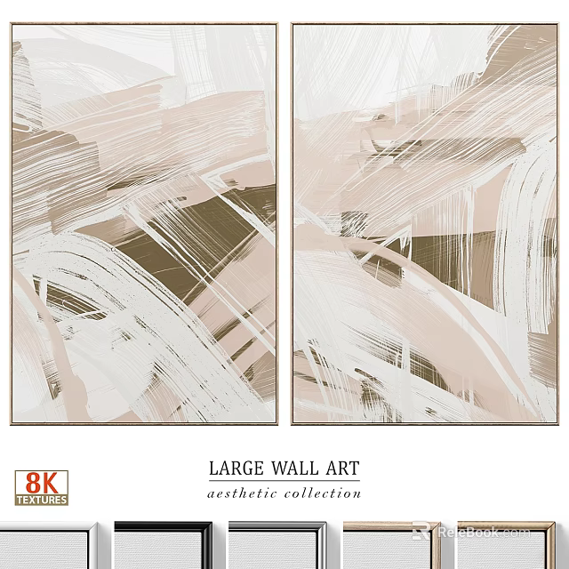 Large Abstract Wall Art Aesthetic Collection With 8K High Quality Design 3d model 