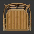 Handwoven Wicker Leisure Chair With Leaf Shaped Backrest For Outdoor Patio Garden