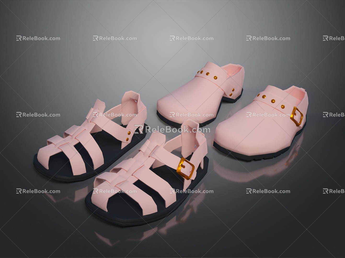 Sandals Sandals Peep Toe Shoes Platform Shoes Roman Sandals High Heel Sandals Wedge Sandals 3d model