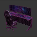 Ergonomic Gaming Desk With Curved Monitor Keyboard RGB Lighting And Chair