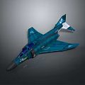 Dark Blue Military Fighter Jet With Sleek Body And Number 718 Design