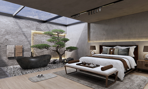 New Chinese Guest Room Homestay 3d model