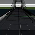 Modern Urban Bridge With Vehicle On Road Railing And City Skyline By River