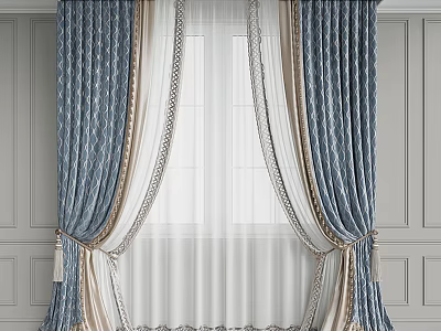 European Curtain Roman Curtain Fabric Curtain Screen Window 3d model