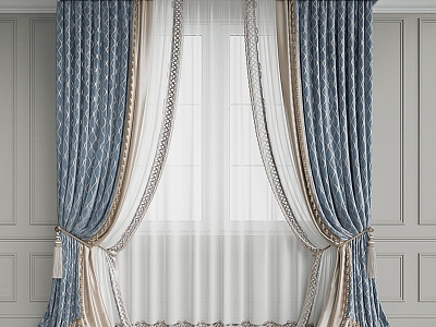 European Curtain Roman Curtain Fabric Curtain Screen Window 3d model