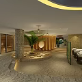 Luxury Beauty Salon Interior With Massage Beds Decorative Wall And Relaxing Ambiance