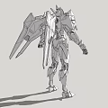 Futuristic Sci Fi Mecha Line Art With Detailed Armor And Structural Design 3d model