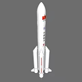 Chinese Space Rocket Model With National Flag And Aerospace Logo Design 3d model