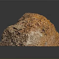 Natural Brown Rock With Rough Pitted Surface And Subtle Reflection On Dark Background 3d model
