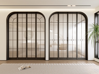 French sliding door 3d model