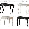 Black And White Vanity Dressers With Carved Legs And Drawer Designs