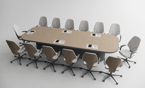 Modern Conference Table and Chair 3d model