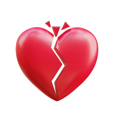 Artistic Heart Shaped Sculpture Carving With Red Broken Design And Detailed Texture 3d model