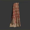 Elegant Red Long Dress With Intricate Gold Patterns And Traditional Design