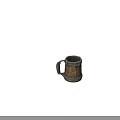 Rustic Wooden Mug with Metal Hoops and Sturdy Wooden Handle for Daily Use