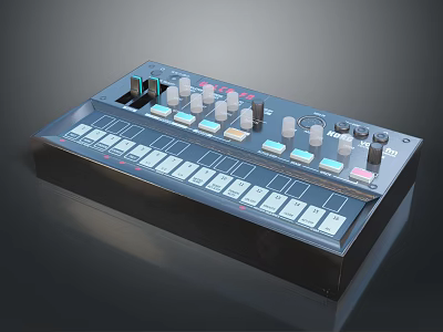 Household Living Supplies Control Panel With Multiple Knobs Buttons Sliders And Black Design 3d model