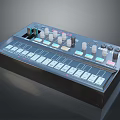 portable synthesizer mixer reverberator tuner mixer mixing equipment 3d model