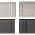 Modern Classic Paneled Wall Designs With Light And Dark Gray Patterns For Interior Decor 3d model