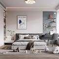Modern Children's Room Interior Design With Open Wardrobe Bed Desk Toys And Rug