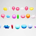 Colorful Assorted Shaped Decorative Balloons With Star Heart And Round Designs