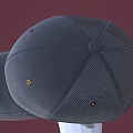 Dark Baseball Cap With Mesh Panel And Button On Mannequin 3d model