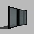 Modern Aluminum Casement Window Featuring Sleek Black Frame And Built In Blinds