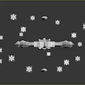 Shiny Silver Enchanted Magical Staff With Snowflake Top And Floating Star Decorations