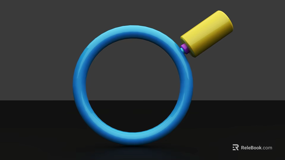 Vibrant Household Product With Blue Circular Ring And Yellow Cylinder Component 3d model 