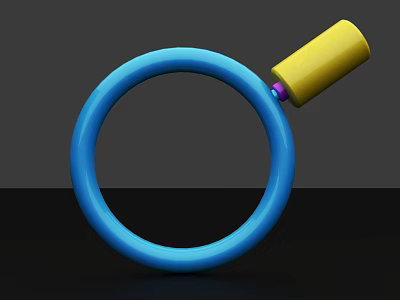 Vibrant Household Product With Blue Circular Ring And Yellow Cylinder Component 3d model