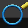 Vibrant Household Product With Blue Circular Ring And Yellow Cylinder Component