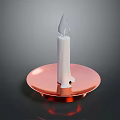 Decorative White Candle On Round Copper Tray For Home Decoration And Use