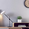 Modern TV Stand With Wooden White Design Drawers Shelves Table Lamp Potted Plant And Books