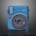 Blue Instax Instant Camera Electronic Appliance With Built In Flash And Round Lens