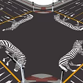 Road Infrastructure Featuring Zebra Crossings Traffic Lanes And Pedestrian Path Markings