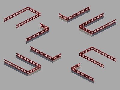 Modern Railing 3d model