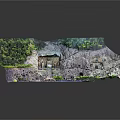 Garden Landscape Featuring Ancient Stone Buddha Statues Cliffside Grottoes And Lush Greenery
