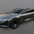 Sleek Electric Concept Car with Futuristic Front Fascia Large Wheels and Streamlined Body