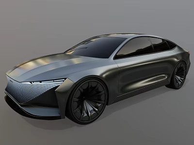Sleek Electric Concept Car with Futuristic Front Fascia Large Wheels and Streamlined Body 3d model