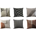 Stylish Decorative Pillows With Modern Geometric Abstract Patterns And Neutral Colors 3d model