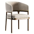 Modern Leisure Chair With Curved Armrest Wooden Frame And Upholstered Seat Design