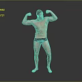 Shirtless Muscular Man Flexing Biceps in Black Underwear on Gray Background