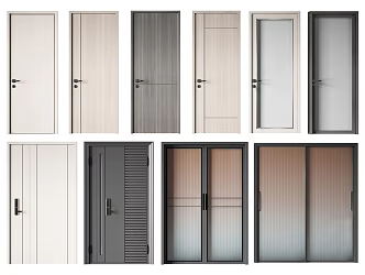 Modern swing door combination 3d model