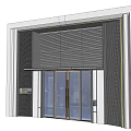 Modern Entrance Gate With Glass Doors Sleek Metal Frame And Contemporary Design