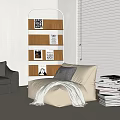 Single Casual Sofa Lazy Sofa 3d model