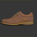 Casual Orange Leather Shoes With Yellow Laces And Beige Stitched Soles